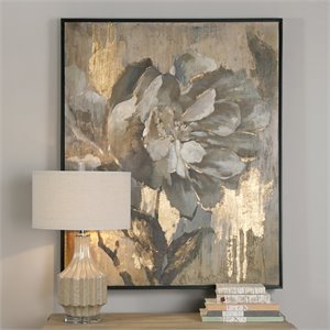 Pemberly Row Contemporary Wood and Acrylic Floral Art in Multi-Color