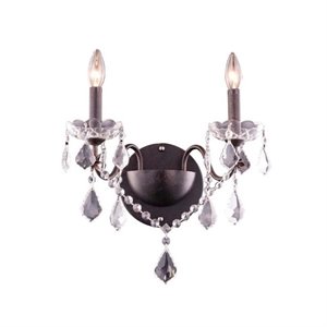 Pemberly Row Contemporary 15&quot 2 Light Royal Crystal Wall Sconce