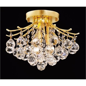 Pemberly Row Contemporary 12&quot 3 Light Royal Crystal Flush Mount