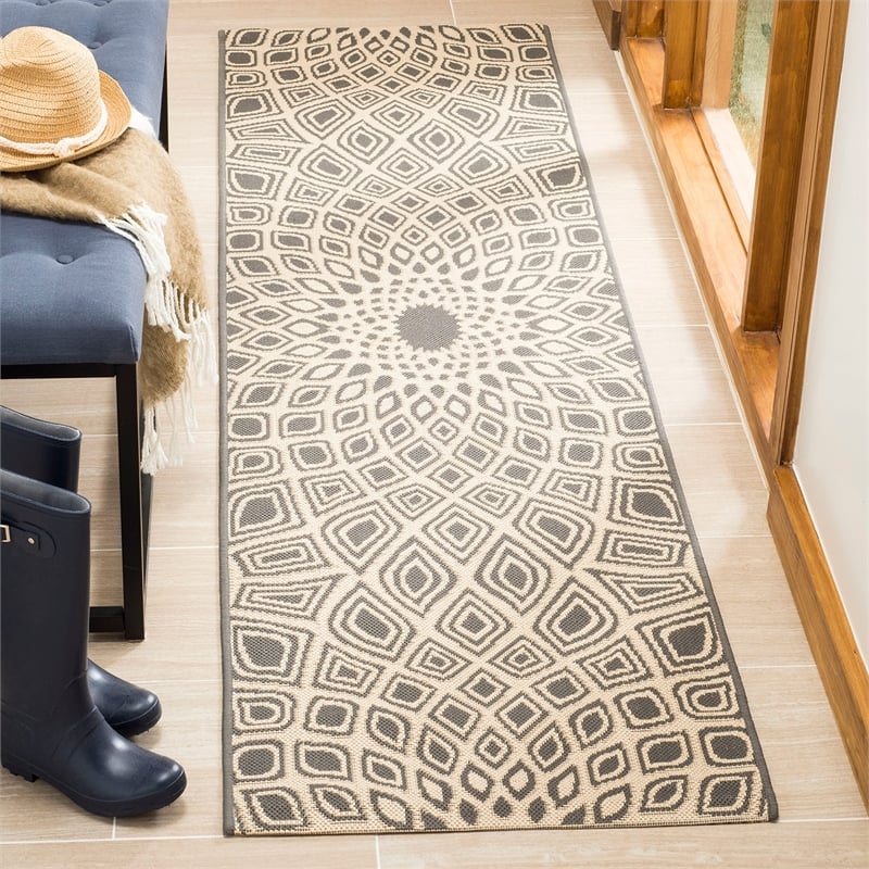 Pemberly Row Modern 9' X 12' Power Loomed Rug in Black and Beige