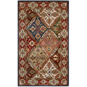Pemberly Row 3' X 5' Hand Tufted Wool Pile Rug in Green and Red