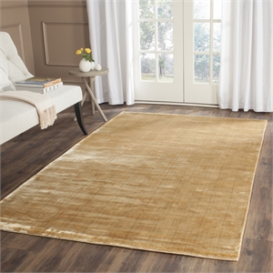 Pemberly Row 8' X 10' Loom Knotted Viscose Pile Rug in Old Gold