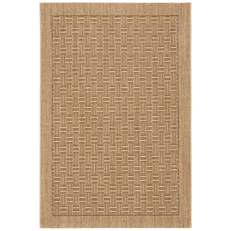 Pemberly Row Contemporary 4' X 6' Power Loomed Rug in Natural