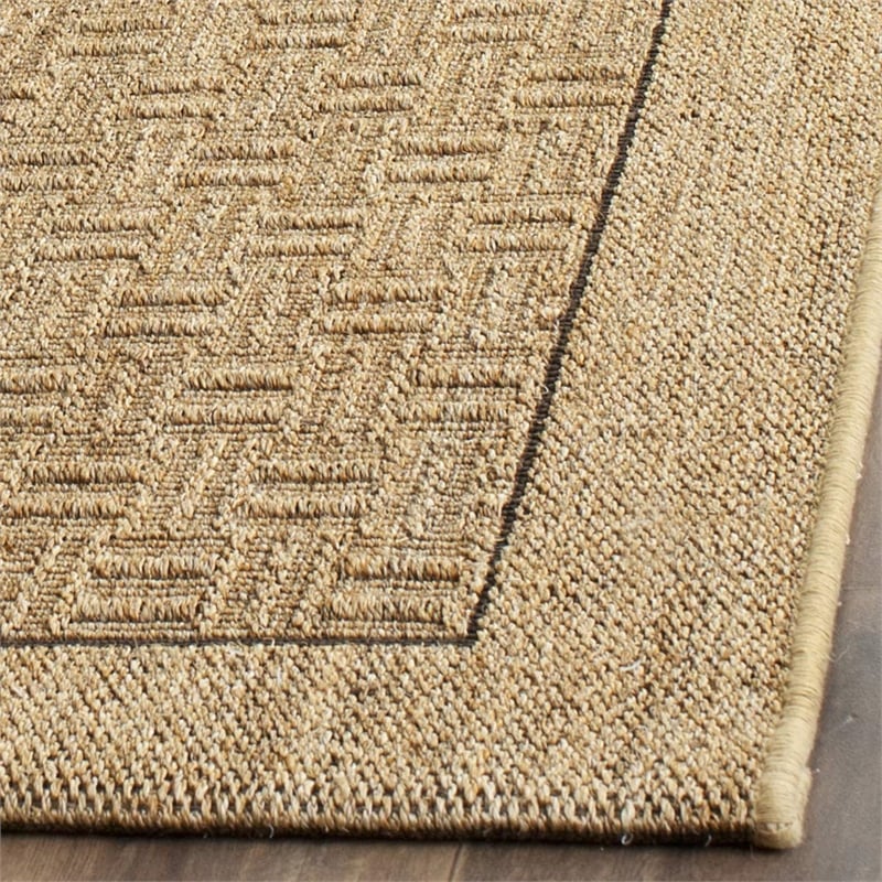 Pemberly Row Contemporary 4' X 6' Power Loomed Rug in Natural