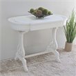 Pemberly Row Contemporary Carved Writing Desk in Antique White