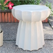 Pemberly Row Round Scalloped Ceramic Garden Stool in Navy Blue