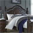 Pemberly Row Espresso Dark Brown Wood Queen Poster Headboard