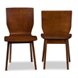 Pemberly Row Modern Dining Side Chair in Dark Walnut (Set of 2)