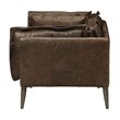 Pemberly Row Contemporary Leather Loveseat in Distress Chocolate