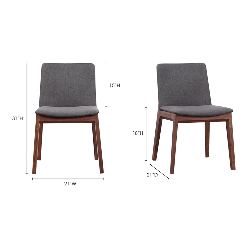 Pemberly Row Modern / Contemporary Dining Chair Gray - Set Of Two
