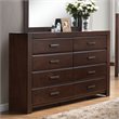 Pemberly Row Modern Wood 8-Drawers Bedroom Dresser in Walnut