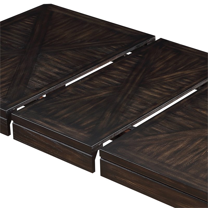 Pemberly Row Modern Extendable Wood Dining Table in Espresso