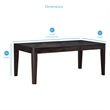 Pemberly Row Modern Extendable Wood Dining Table in Espresso