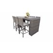 Pemberly Row Bar Table Set Barstools 7 Piece Outdoor Patio Furniture