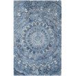 Pemberly Row Modern 4' x 6' Hand Tufted Wool Rug in Blue and Ivory