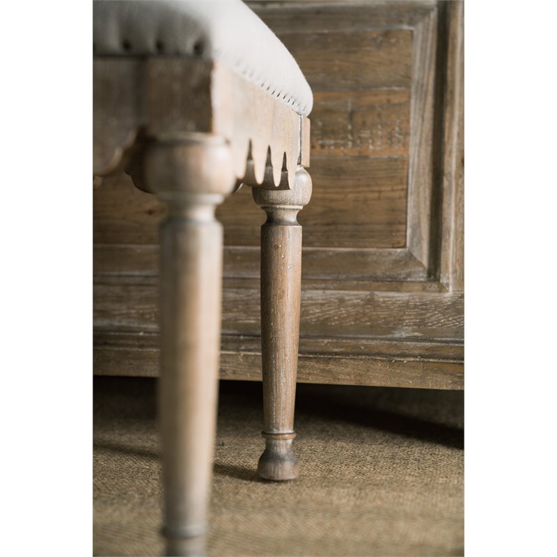 Pemberly Row Contemporary Bed Bench with Bronze Nailhead Trim