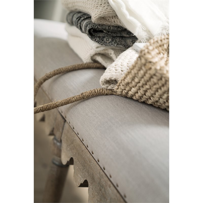 Pemberly Row Contemporary Bed Bench with Bronze Nailhead Trim
