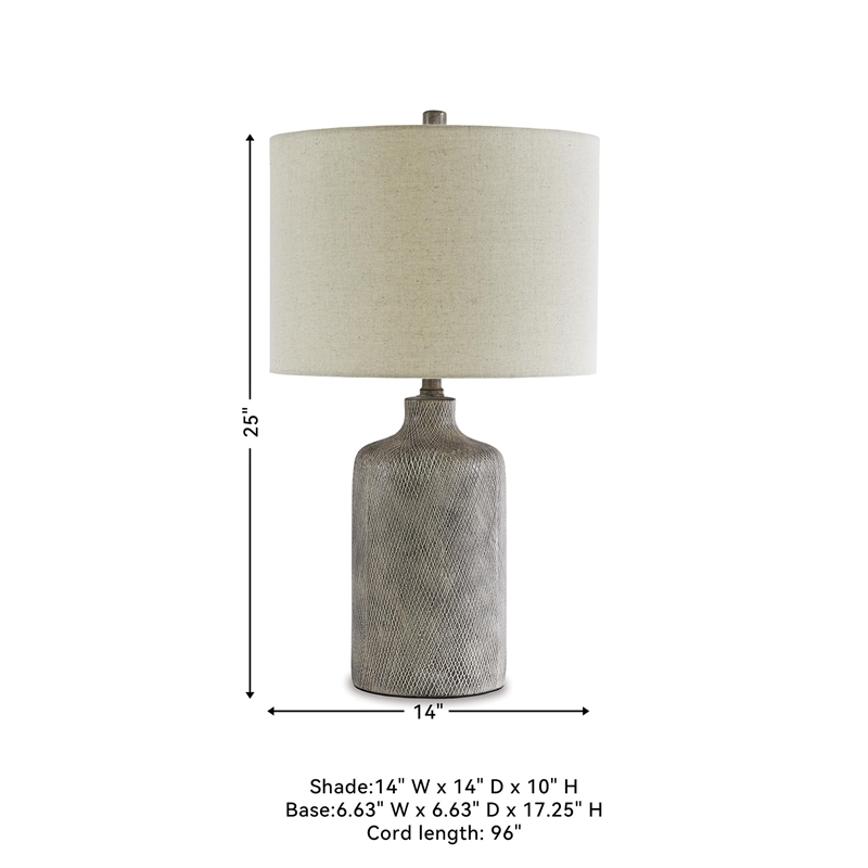 Pemberly Row Contemporary Ceramic Table Lamp in Antique Black