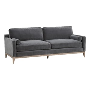 Pemberly Row 33.5&quotH x 86.25&quotW x 36.5&quotD Contemporary Fabric Sofa in Gray