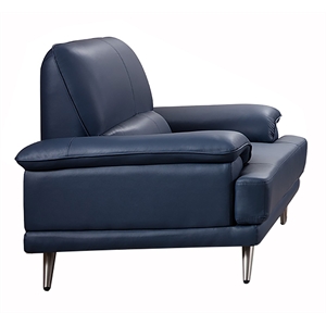 Pemberly Row Modern / Contemporary Leather Accent Chair in Navy Blue