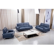 Pemberly Row Modern / Contemporary Leather Accent Chair in Navy Blue