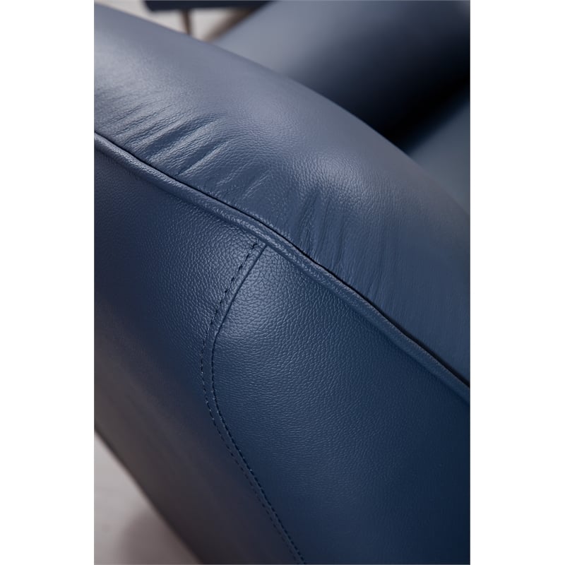 Pemberly Row Modern / Contemporary Leather Accent Chair in Navy Blue