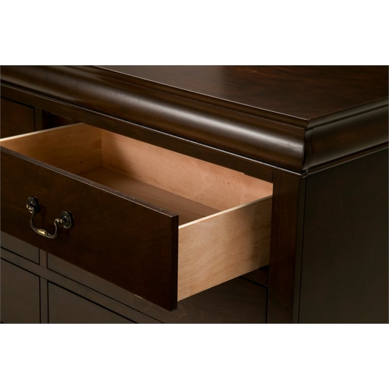 Pemberly Row Modern 6 Drawer Wood Dresser in Cappuccino (Brown)