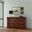 Pemberly Row Modern 6 Drawer Wood Dresser in Cappuccino (Brown)