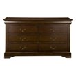 Pemberly Row Modern 6 Drawer Wood Dresser in Cappuccino (Brown)