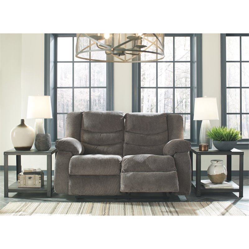 Pemberly Row Modern / Contemporary Reclining Loveseat in Gray
