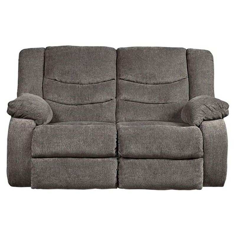Pemberly Row Modern / Contemporary Reclining Loveseat in Gray