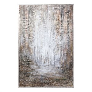 Pemberly Row Desert Rain Wood and Plastic Hand Painted Canvas in Multi-Color