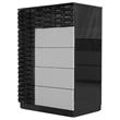Pemberly Row 5-Drawer Poplar Wood Bedroom Chest in Black/Zebra