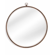 Pemberly Row Contemporary Metal Wall Mirror in Antique Bronze