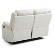 Pemberly Row Faux Leather Double Reclining Loveseat in Pearl