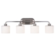 Pemberly Row Transitional 4 Light Brushed Nickel Bath Vanity Light 34