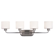 Pemberly Row Transitional 4 Light Brushed Nickel Bath Vanity Light 34