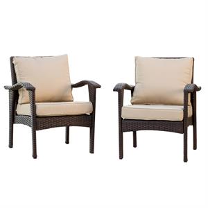 pemberly row modern / contemporary brown pe club chairs (2 pack)