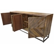 Pemberly Row Solid Wood Sideboard on Brass-Finished Iron Frame in Natural