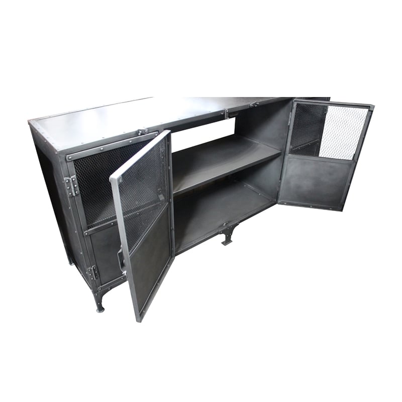 Pemberly Row Modern / Contemporary Metal Media Console in Gray 72