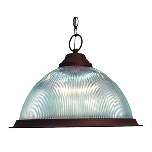 Pemberly Row Contemporary Large Prism Dome Pendant in Bronze
