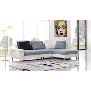 pemberly row gray color with fabric sectional right facing chaise