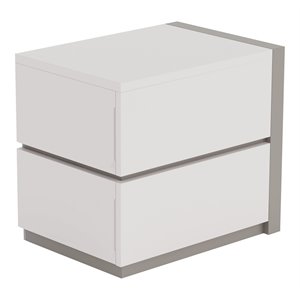 Pemberly Row 24.4&quot 2-Drawer Right Modern Wood Nightstand in White
