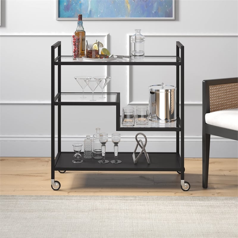 Pemberly Row Modern / Contemporary 54 in.Brass Finish Coffee Table