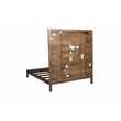 Pemberly Row Modern Solid Wood Hand Carved Motif Queen Bed in Tan