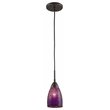 Pemberly Row 1-Light Glass Mini-Pendant in Bronze/Mosaic Purple
