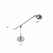 Pemberly Row Contemporary Metal Swing Arm LED Desk Lamp in Chrome