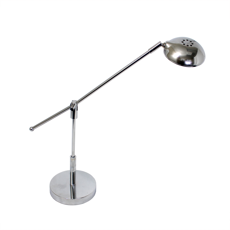 Pemberly Row Contemporary Metal Swing Arm LED Desk Lamp in Chrome