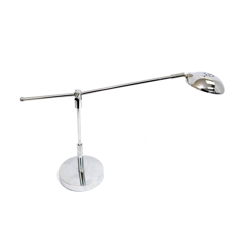 Pemberly Row Contemporary Metal Swing Arm LED Desk Lamp in Chrome