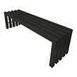 Pemberly Row Contemporary Rectangular Steel Metal Bench in Black